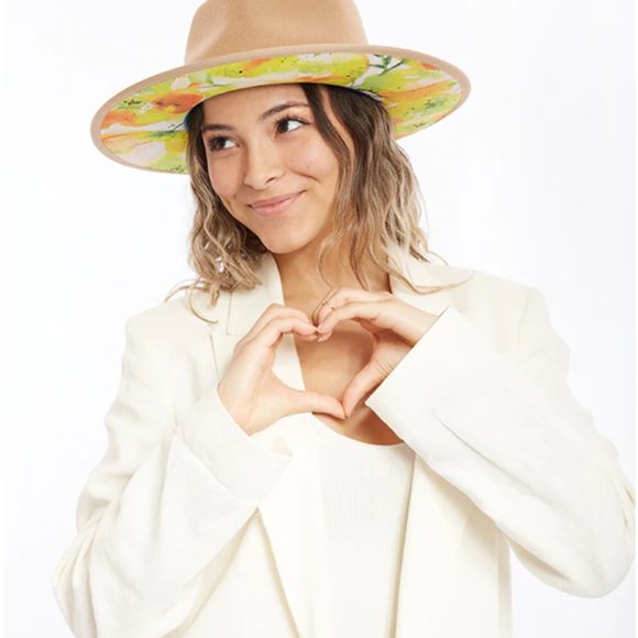 KEYONE ITALIAN MADE HAT NAYELI CORDATE FEDORA HAT BEIGE L $100 main image 11